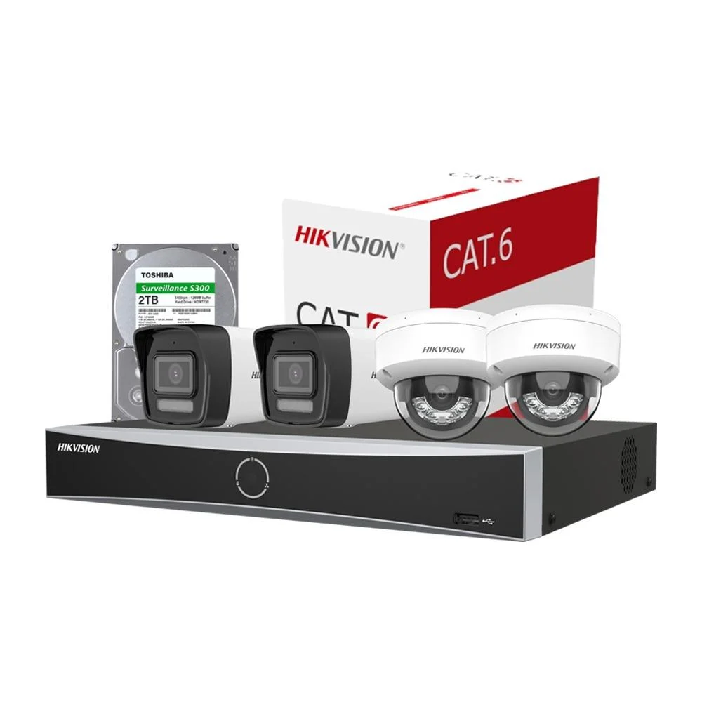 Hikvision 2MP Smart Hybrid Light CCTV Camera Kit (Bullet & Dome)