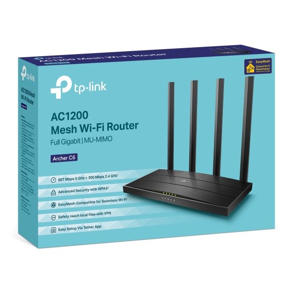 TP-Link Archer C6 AC1200 Dual-Band MU-MIMO Wi-Fi Router - Image 8