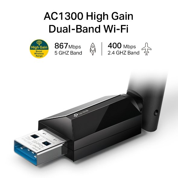 TP-Link Archer T3U Plus AC1300 High Gain Dual Band Wi-Fi USB Adapter - Image 3