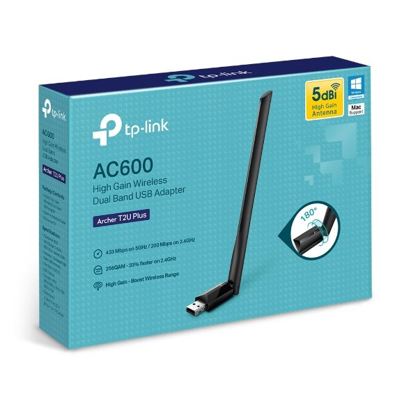 TP-Link Archer T2U Plus AC600 High Gain Dual Band Wi-Fi USB Adapter - Image 7