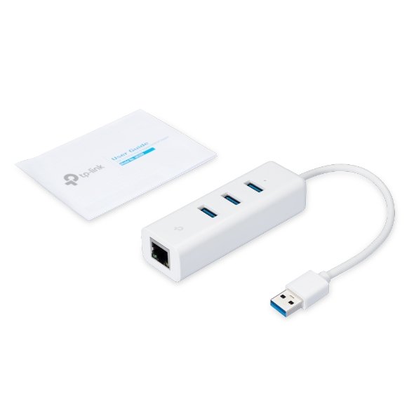 TP-Link UE330 USB 3.0 to Gigabit Ethernet Adapter with 3-Port USB 3.0 Hub - Image 3