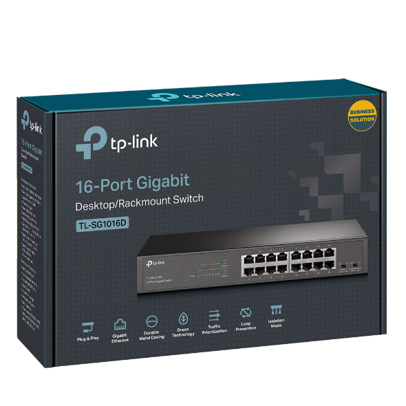 TP-Link TL-SG1016D 16-Port Gigabit Desktop/Rackmount Switch - Image 2