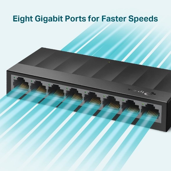 TP-Link LS1008G LiteWave 8-Port Gigabit Desktop Switch - Image 3