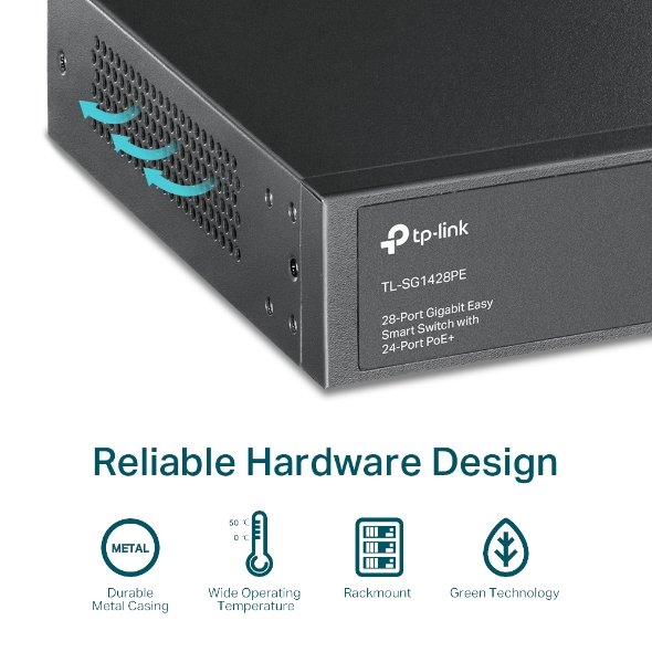 TP-Link TL-SG1428PE 28-Port Gigabit Easy Smart PoE+ Switch - Image 7