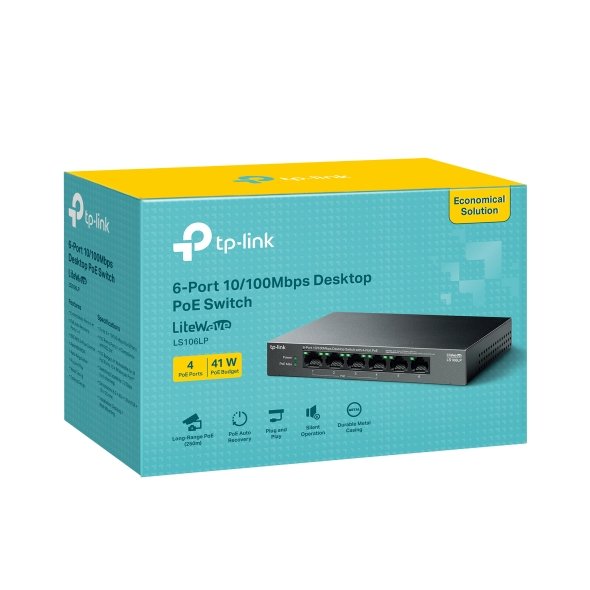 TP-Link LS106LP 6-Port 10/100Mbps Desktop Switch with 4-Port PoE+ - Image 4