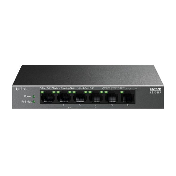 TP-Link LS106LP 6-Port 10/100Mbps Desktop Switch with 4-Port PoE+
