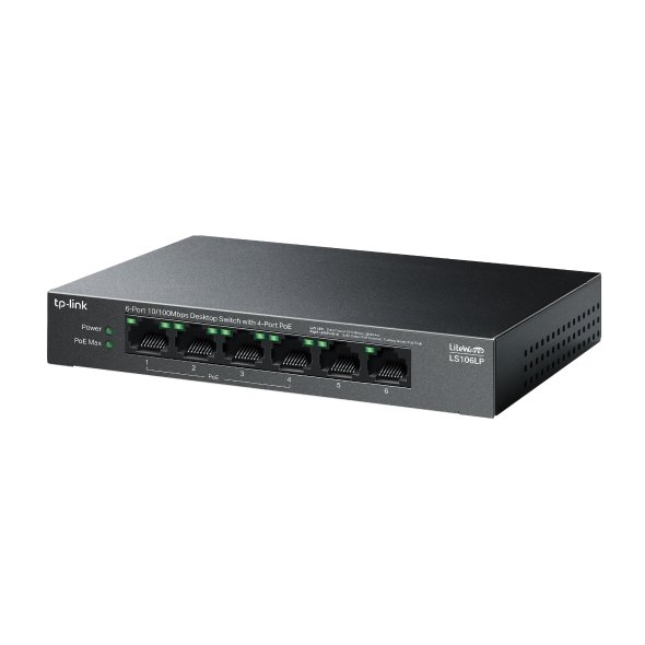 TP-Link LS106LP 6-Port 10/100Mbps Desktop Switch with 4-Port PoE+ - Image 3