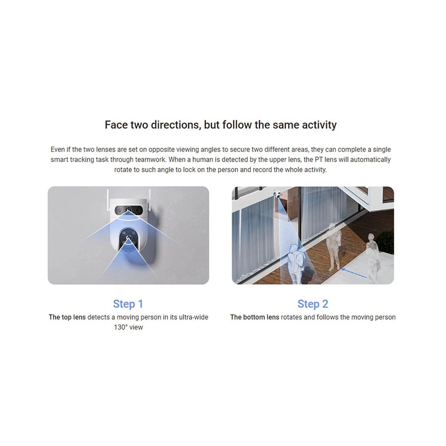 EZVIZ H9c Dual 2K (2.8mm+6mm) (3.0MP+3.0MP) Wi-Fi Dome IP Camera - Image 4
