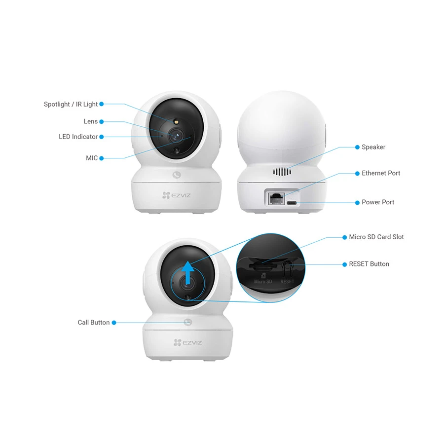EZVIZ H6c Pro 2K (4mm) (3.0MP) Wi-Fi Dome IP Camera - Image 3