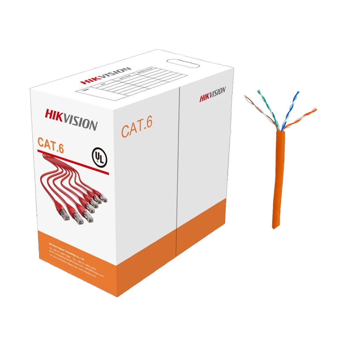 Hikvision Cat-6, 1 Meter, Orange Network Cable
